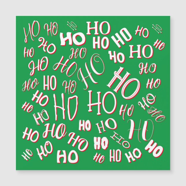 HO HO HO motif de texte de Noël blanc vert rouge (Devant)