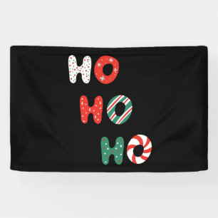 Ho Ho Ho Noël 2.5x4 Bannière en vinyle