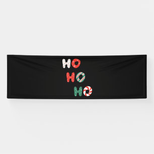 Ho Ho Ho Noël 2.5x8 Bannière en Vinyle