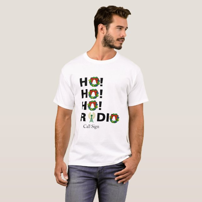 Ho ! Ho ! Ho !  Panneau d'appel du T-shirt Ham Rad (Devant entier)