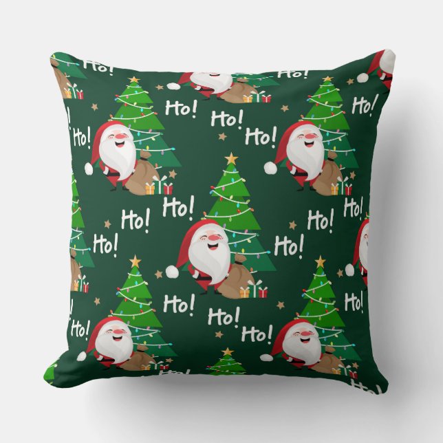 Ho Ho Ho Père Noël Lance Oreiller (Recto)