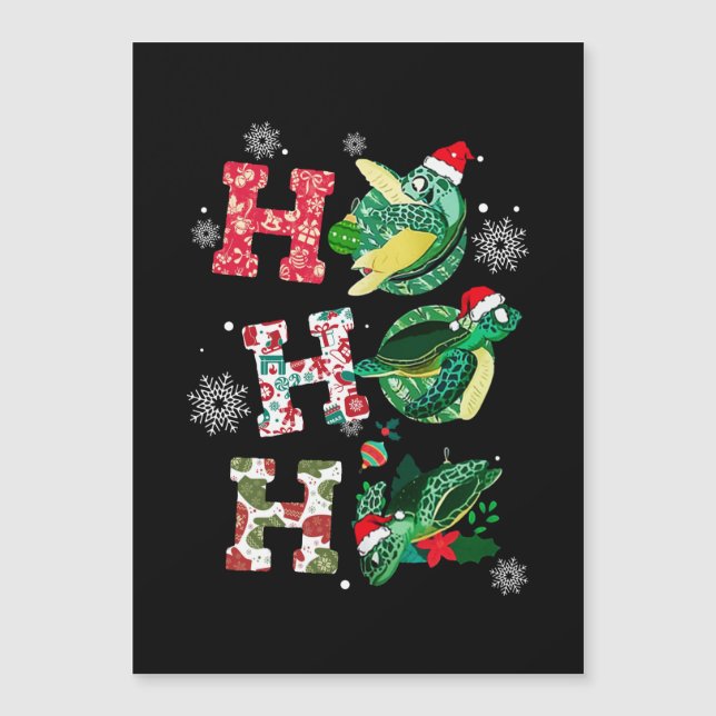 Ho Ho Ho Santa Tortues Décorations de Noël (Devant)