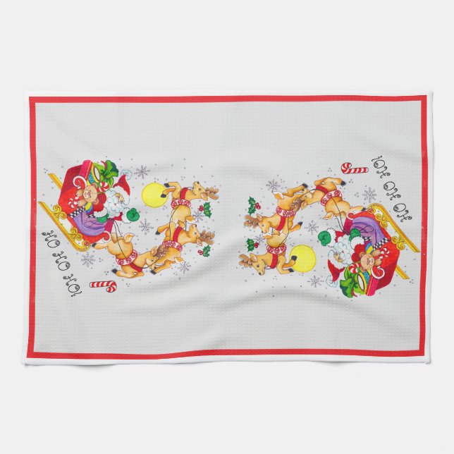 Ho Ho Ho ! Serviettes de cuisine (Horizontal)
