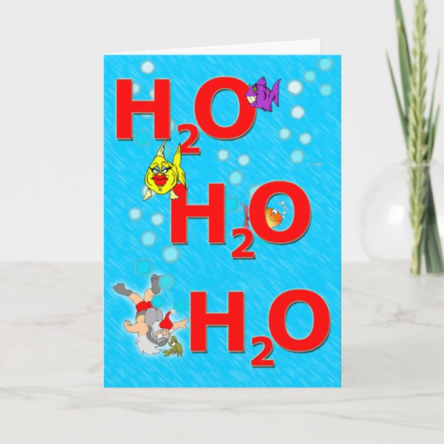 Ho Ho Ho sous l'eau carte de Noël (Devant)