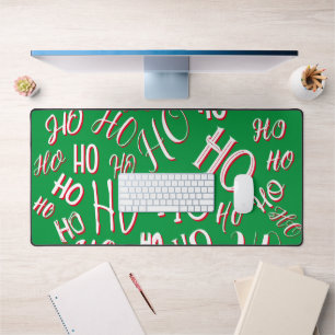 HO HO HO Texte de Noël motif blanc vert rouge