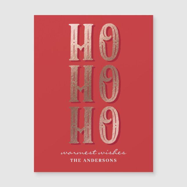Ho Ho Ho. Typographie de Noël rouge. Père Noël (Devant)