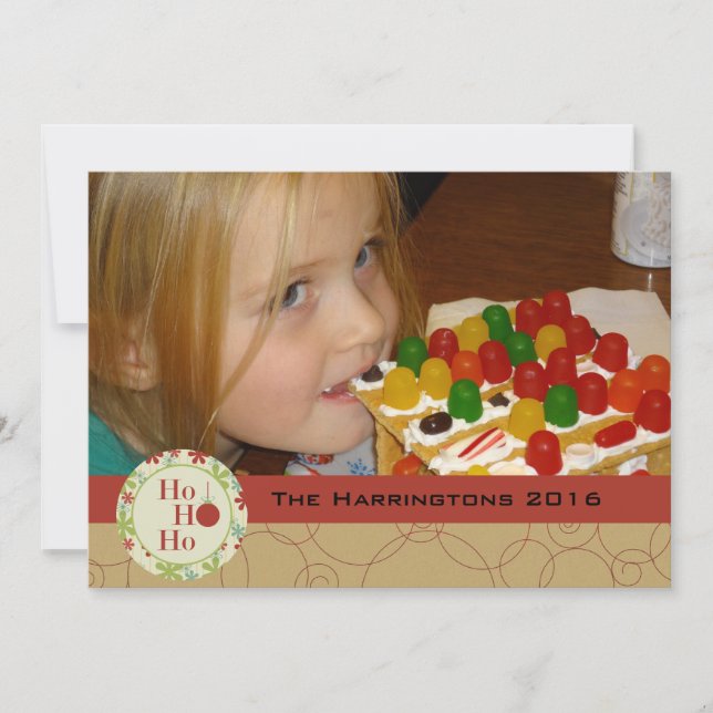 Ho Ho Ho Vacances Customisées Carte photo de vacan (Devant)