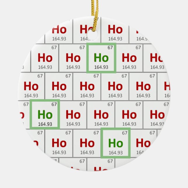 "Ho Ho Ho" Vacances Périodique Table Ornement (Devant)