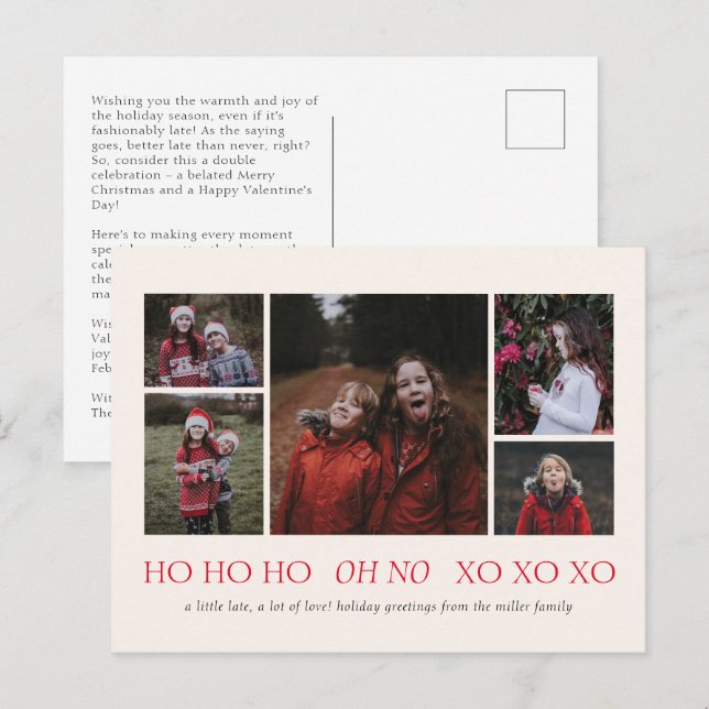 HO HO HO XO XO XO XO Carte postale Vacances Belge (Devant / Derrière)