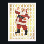 Ho Ho Joyeux Noël Cartes Faux Gold Foil<br><div class="desc">Fun Ho Ho Ho Joyeux Noël avec le Père Noël vintage en fausse feuille d'or.</div>