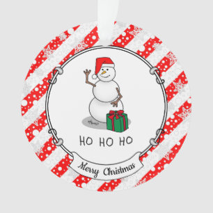 Ho Ho Joyeux Noël Père Noël mignonne Snowman