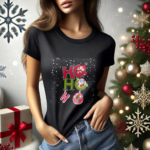 HO HO Noël noir drôle T-shirt