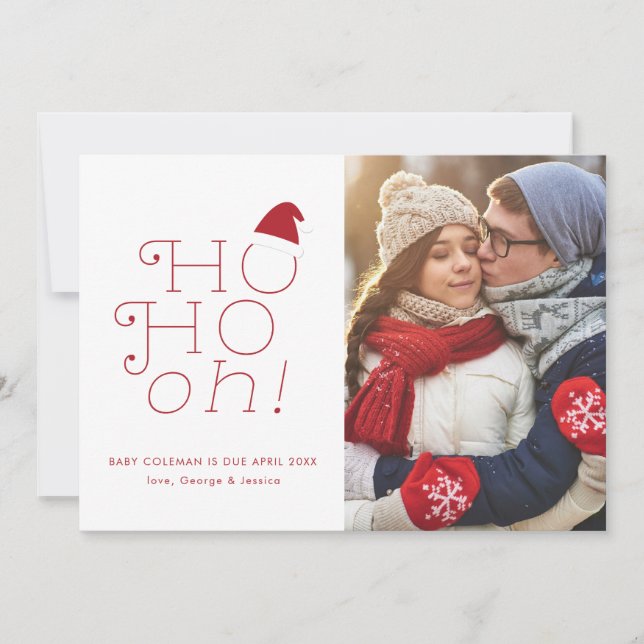 Ho Ho oh faire-part de grossesse de Noël (Devant)