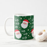 HO HO Père Noël Green Motif Café Mug<br><div class="desc">Belle caricature Père Noël HO HO HO motif sur une tasse à café. Super idée cadeau de Noël.</div>