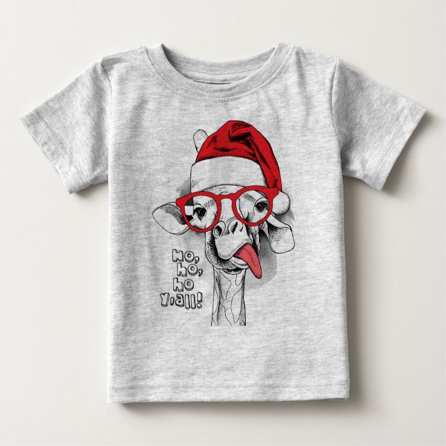 Ho Ho Y’all Giraffe Baby T-shirt (Devant)