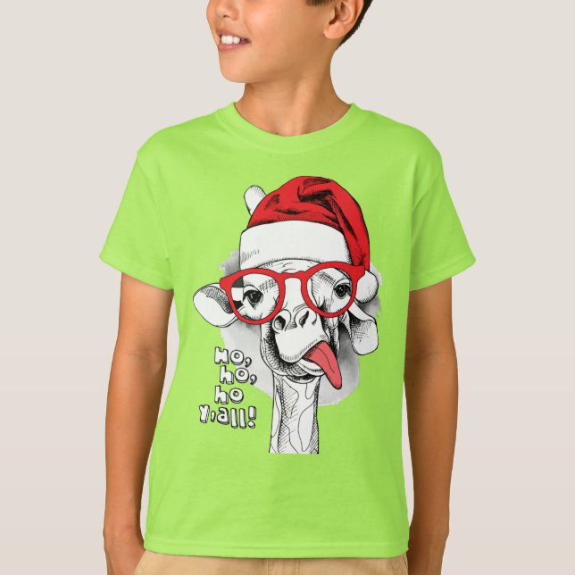 Ho Ho Y’all Giraffe Boys T-Shirt (Devant)