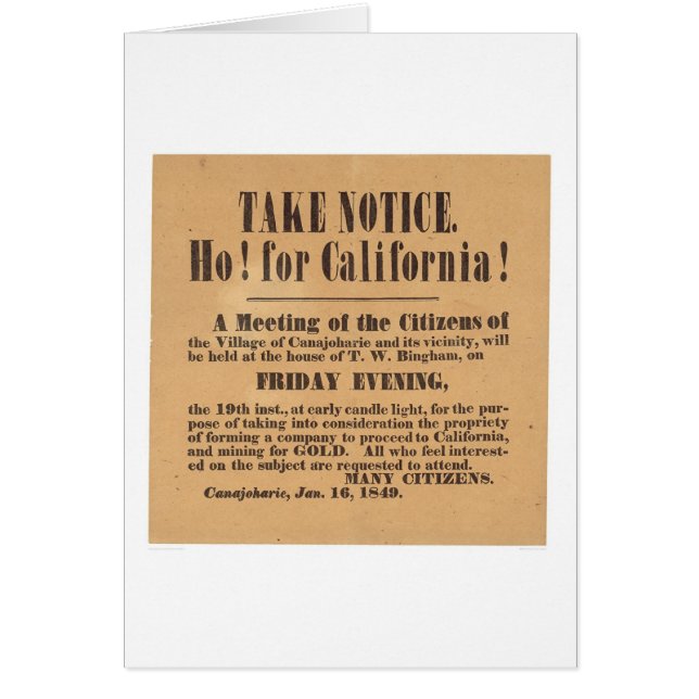 Ho ! pour la Californie ! 1849 (1759A) (Devant)