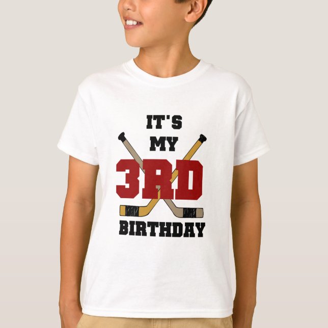 Hockey 3ème anniversaire Tshirts et cadeaux (Devant)
