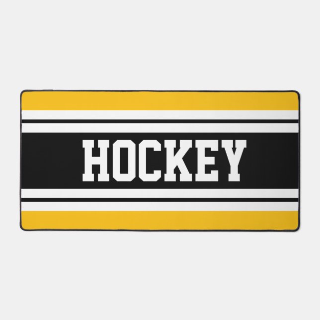 HOCKEY Bright Jaune Noir Blanc Rayures de course (Recto)