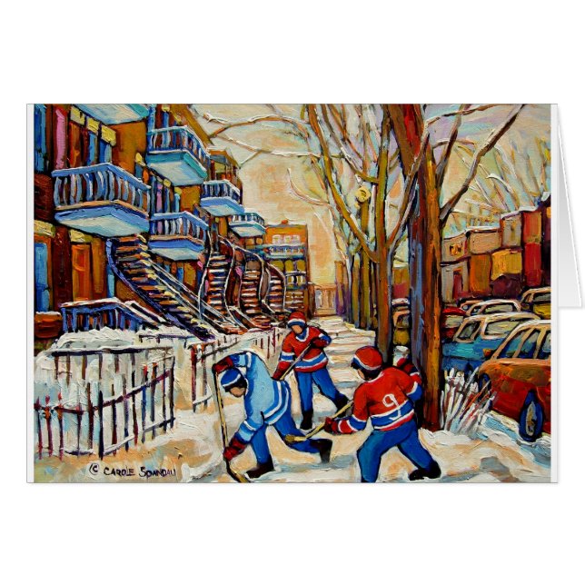 Hockey de rue avec 3 garçons (Devant horizontal)