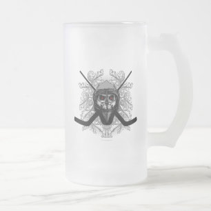 Hockey gardien de but de verre givré Beer Mug