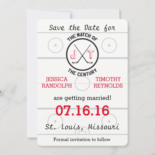Hockey Love Save the Date (Devant)