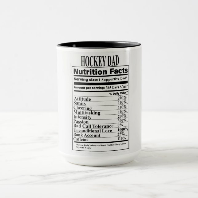 Hockey Papa Nutrition Facts Mug (Centre)