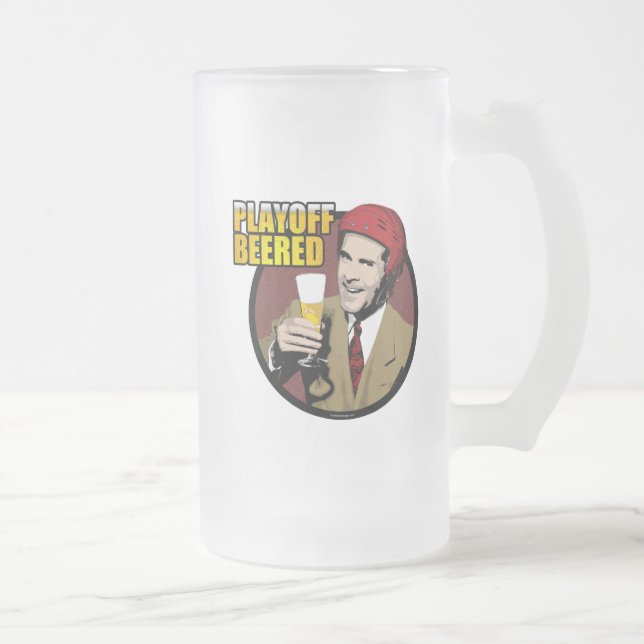 Hockey Playoff Bested Glass Beer Mug (Droit)