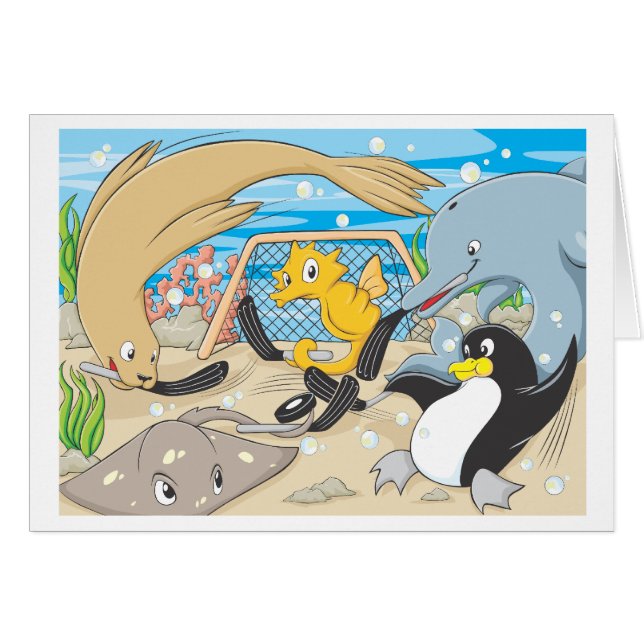 Hockey sous-marin par des animaux (Devant horizontal)