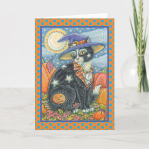 HOCUS POCUS CHAT NOIR HALLOWEEN CARTE DE SALUT Ver