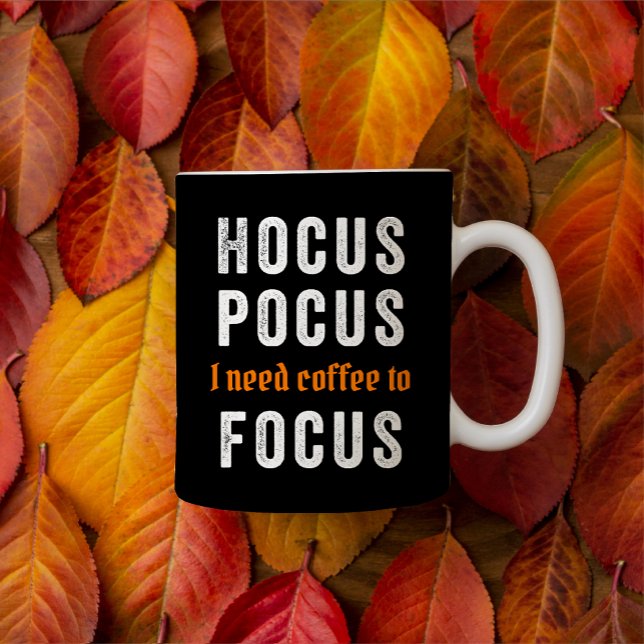 Hocus Pocus Focus Cute Funny Halloween Café Mug (Créateur téléchargé)