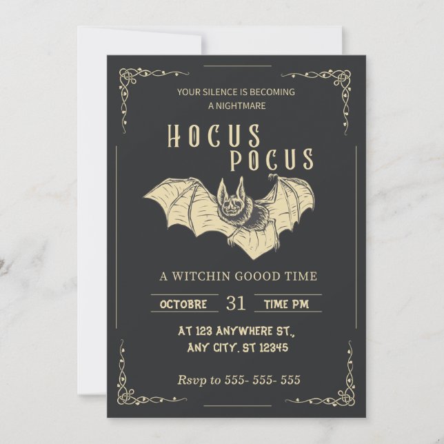 Hocus Pocus Halloween Fête Invitation (Devant)