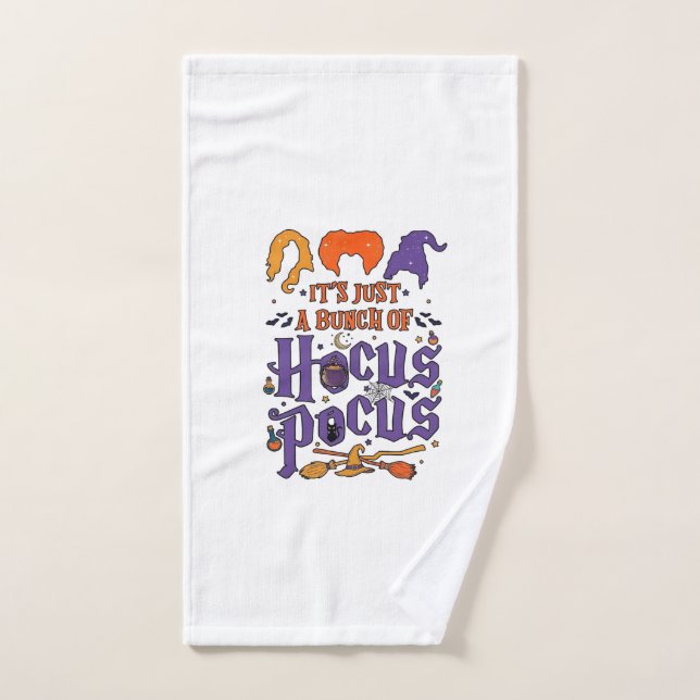 Hocus Pocus Halloween Sorcières Chaudron Balai Cha (Serviette à main)