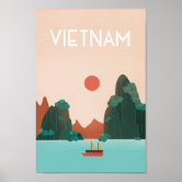 Affiche De Voyage Vintage Hanoï Vietnam - Poster Rétro Reproduction - Cadeau Déco
