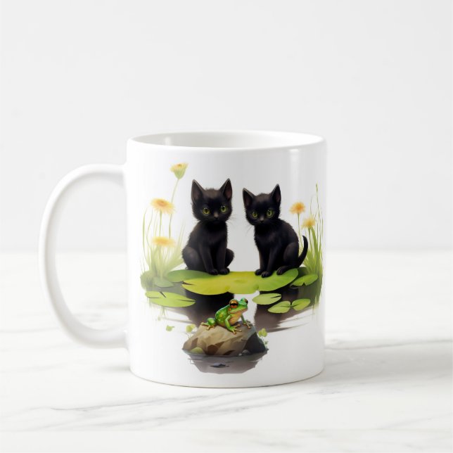 Hoki & Koki Black Kittens Visitez La Mug De L'Étan (Gauche)