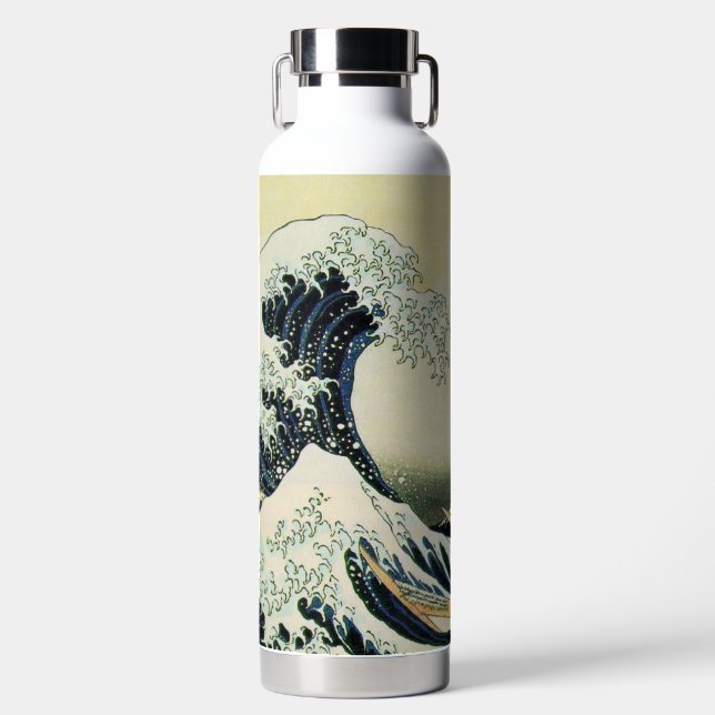 Hokusai Grande Vague Bouteille Isolée (Avant)