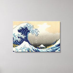 Hokusai La Grande Vague Toile Enveloppée
