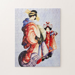 Hokusai Oiran et Kamuro Puzzle