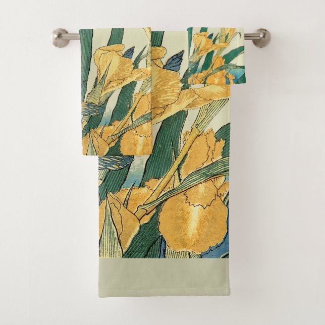 Hokusai Sauterelle Iris Impression Vintage : Japon (En situation)