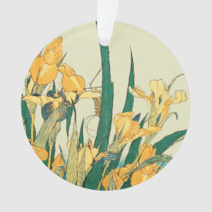 Hokusai Sauterelle Iris Impression Vintage : Japon