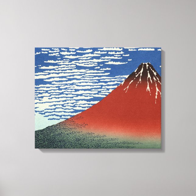 Hokusai Sud Vent clair Ciel Rouge Fuji toile (Recto)