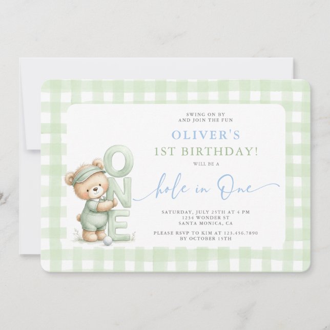 Hole In One Birthday Invitation (Devant)