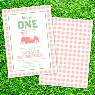 Hole in One Par Tee Girls 1st Birthday Invitation