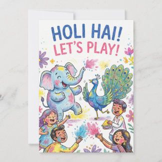 Holi Hai ! Jouons - Carte de la fête de Holi
