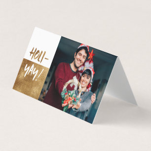 HOLI-YAY ! Carte de vacances Fun Script Gold