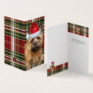 Holiday Cairn Terrier Chien rouge Plaid Noël