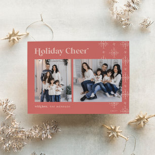 Holiday Cheer Carte photo de Snowflakes moderne