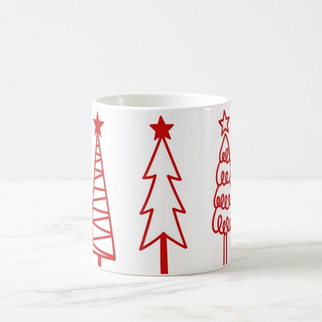 Holiday Cheer Christmas Tree Icons Coffee Mug (Centre)