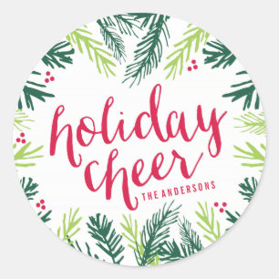 Holiday Cheer Stickers Tag Cadeau