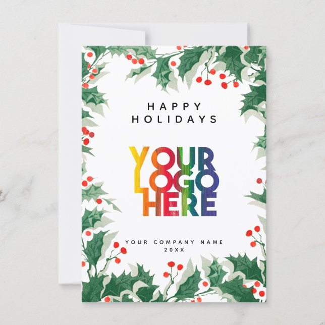 Holiday Corporate Business Logo Christmas Card (Devant)